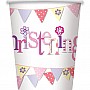 Christening Pink Bunting 9oz Cups (8pk) Christening Pink Bunting 9oz Cups (8pk)