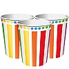 Rainbow Party Cups - 256ml Paper Party Cups (8pk)