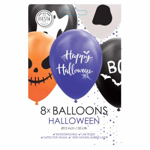 Halloween Printed 12" Latex Balloons (8pk) Halloween Printed 12" Latex Balloons (8pk)