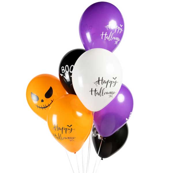 Halloween Printed 12" Latex Balloons (8pk) Halloween Printed 12" Latex Balloons (8pk)