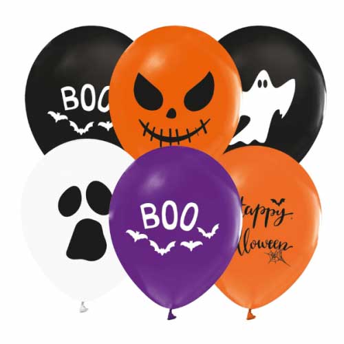 Halloween Printed 12" Latex Balloons (8pk) Halloween Printed 12" Latex Balloons (8pk)
