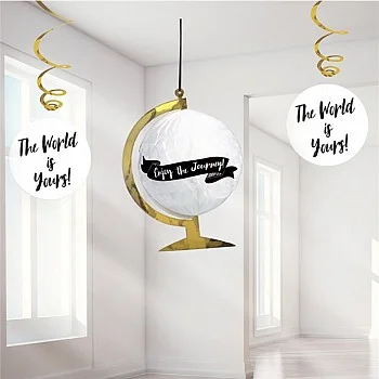 Graduation Globe & Swirls Hanging Decoration