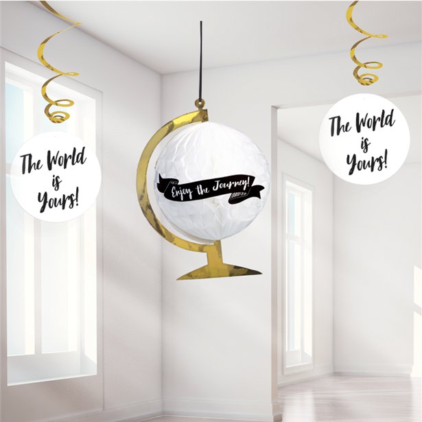 Graduation Globe & Swirls Hanging Decoration Graduation Globe & Swirls Hanging Decoration