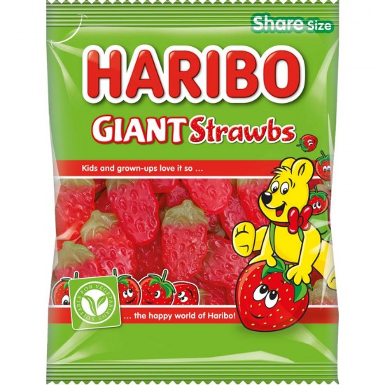 Haribo Giant Strawbs Share Bags (160g)