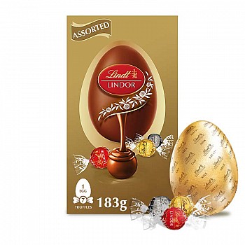Lindor Lindt Milk Chocolate Egg & Lindor Assorted Mini Eggs (183g)