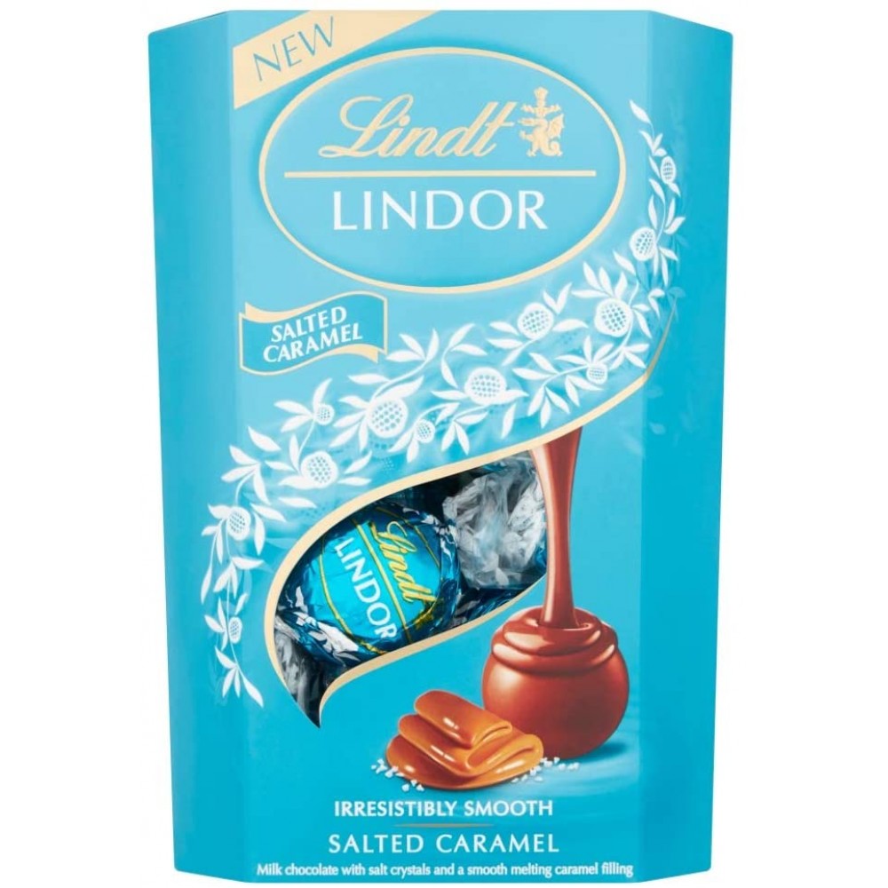 Lindor Lindt Sea Salted Milk Chocolate Cornet 200g T Boxes Sweetco Wholesale 0603