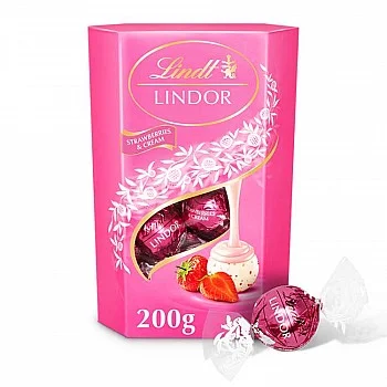 Lindt Lindor Strawberries & Cream Cornet (200g)