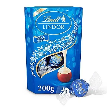 Lindt Lindor Milk & White Truffles Cornet (200g) Limited Edition