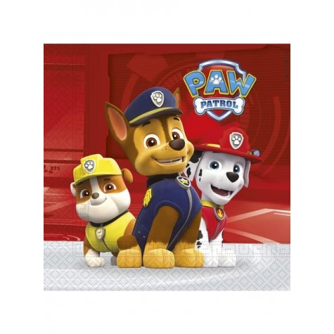 Red Paw Patrol Napkins - 33cm Red Paw Patrol Napkins - 33cm