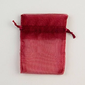 Burgundy organza bags – 3″x4″ (7.5cm x 10cm) – pack of 10