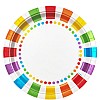 Rainbow Party Dinner Plates - 23cm Paper Party Plates (8pk)