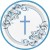 Blue Holy Cross Paper Plates - 22cm (8pk)