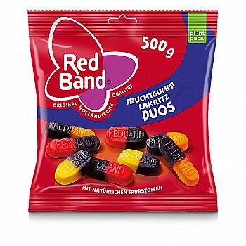 Red Band Fruit Gum Liquorice Duos Family Bag 500g Red Band Fruit Gum Liquorice Duos Family Bag 500g