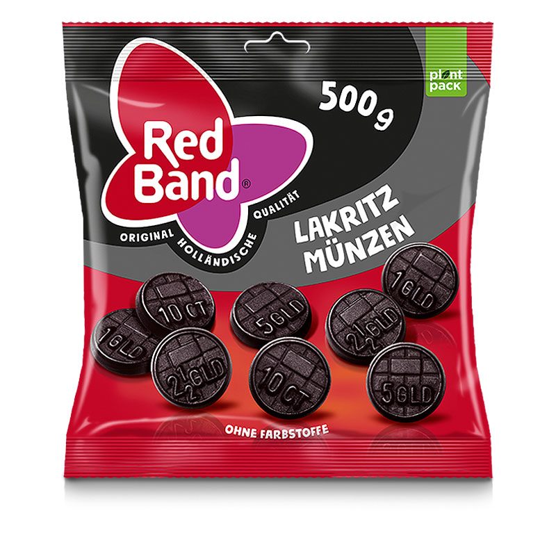 Red Band Liquorice Coins Family Bag 500g Red Band Liquorice Coins Family Bag 500g