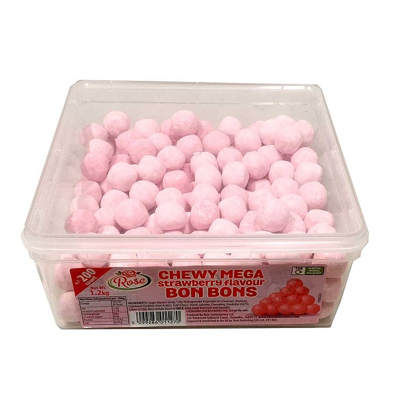 Chewy Mega Strawberry Bon Bons (200 x 10c) Chewy Mega Strawberry Bon Bons (200 x 10c)