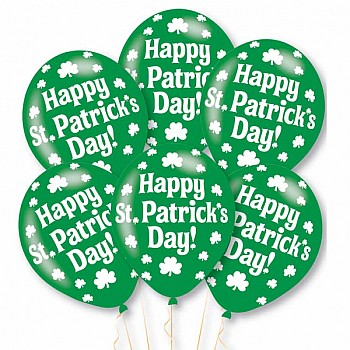 Happy St. Patrick's Balloons - 11" Latex (6pk)