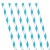  Caribbean Blue Stripe Paper Straws (24 Pack)