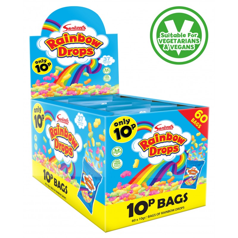 Swizzels Rainbow Drops Mini Bags (10g) Single Swizzels Rainbow Drops Mini Bags (10g) Single