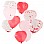 Heart Shaped Pink, Red & Confetti Latex Balloons