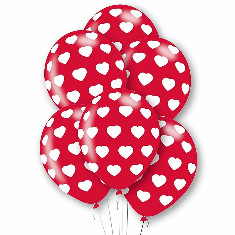 Polka Hearts Balloons - 11" Latex Polka Hearts Balloons - 11" Latex