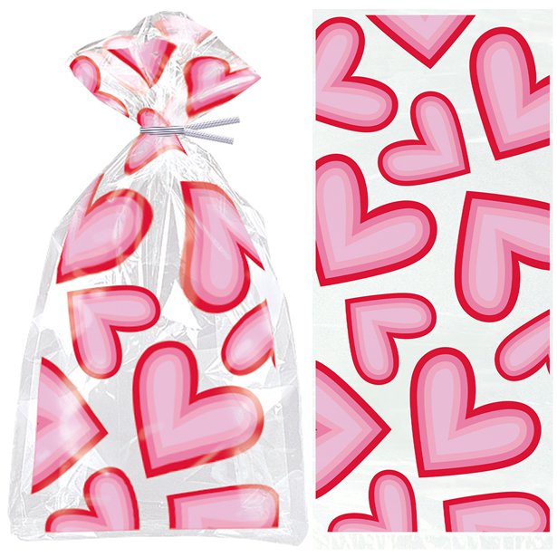 Retro Valentine Hearts Cello Bags Retro Valentine Hearts Cello Bags
