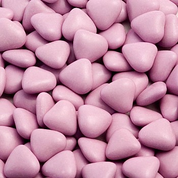 Lilac Mini Heart Chocolate Dragées - 1KG