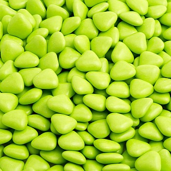 Green Mini Heart Chocolate Dragées - 1KG