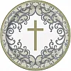 Gold Cross Paper Plates - 23cm (8pk)