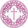 Pink Cross Paper Plates - 23cm (8pk)