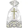Silver with Gold Cross Plastic Cello Bags and twist ties (20ct)